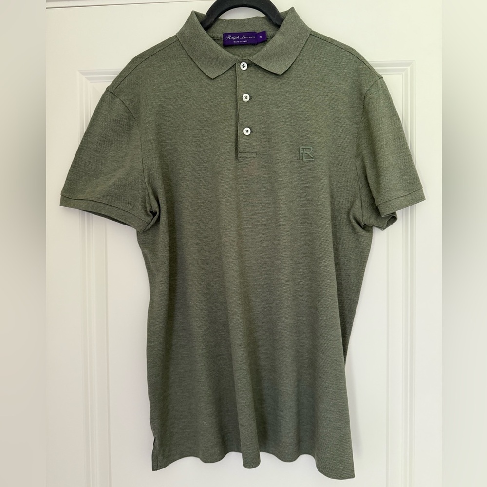 Ralph Lauren Purple Label Green/Grey Polo Shirt Timeless Style